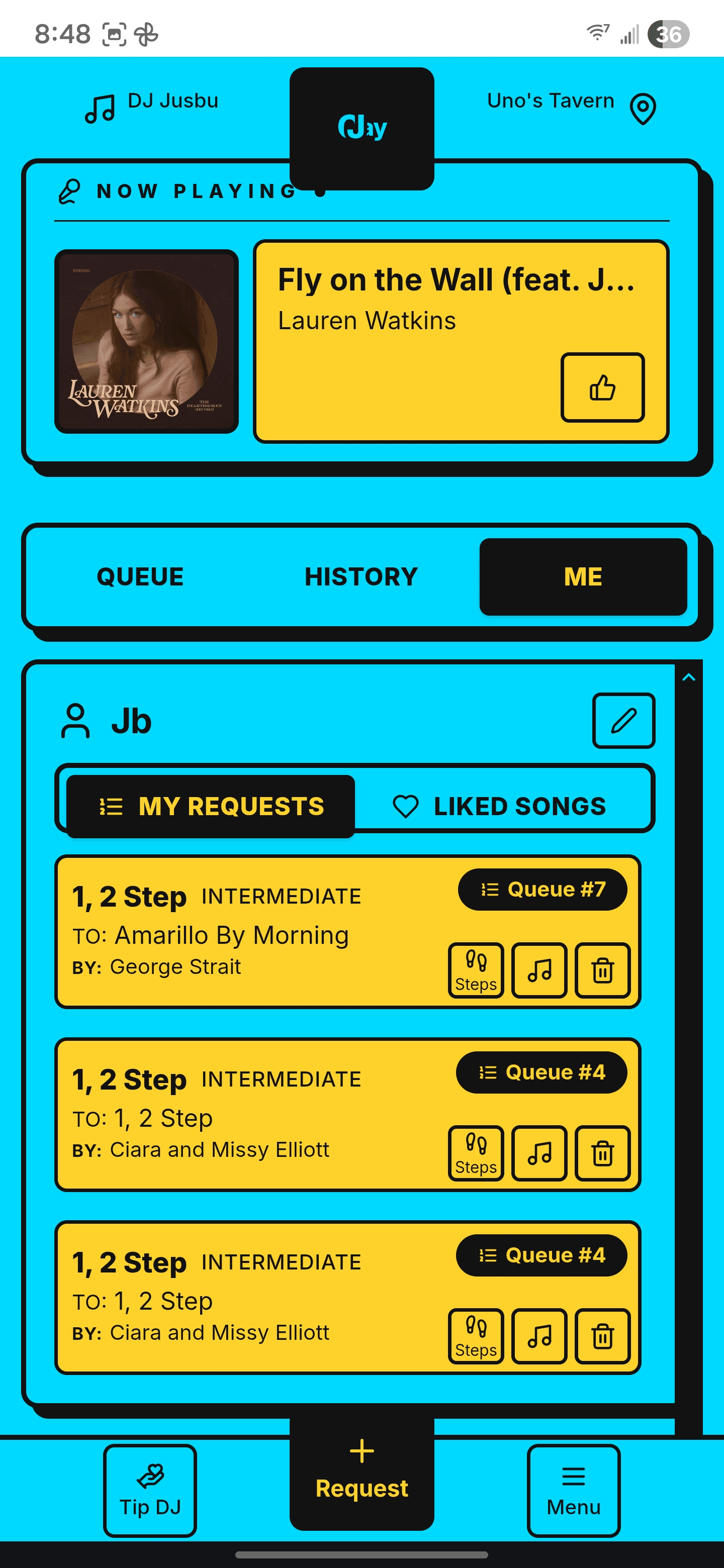 Me Tab My Requests